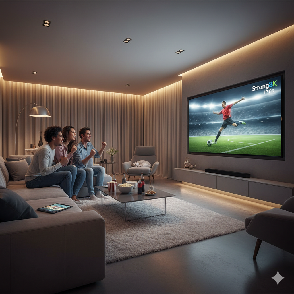 Subskrypcja IPTV Polska od Strong 8K na ekranie telewizora